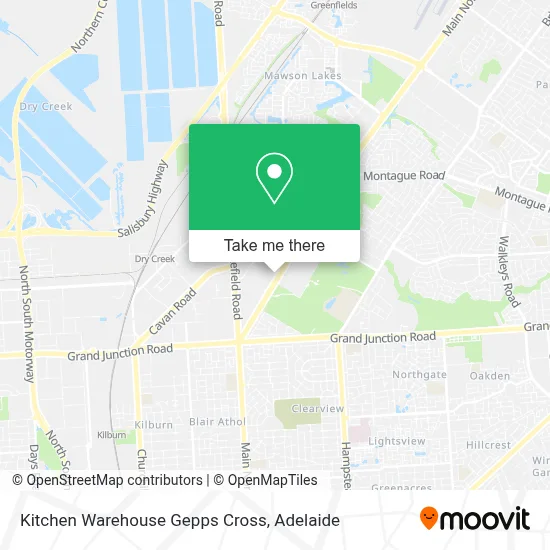 Mapa Kitchen Warehouse Gepps Cross