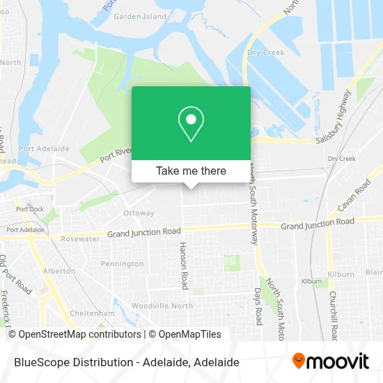 Mapa BlueScope Distribution - Adelaide
