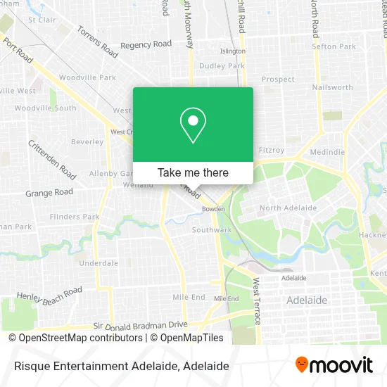 Mapa Risque Entertainment Adelaide
