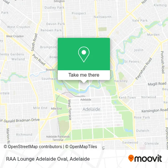 Mapa RAA Lounge Adelaide Oval