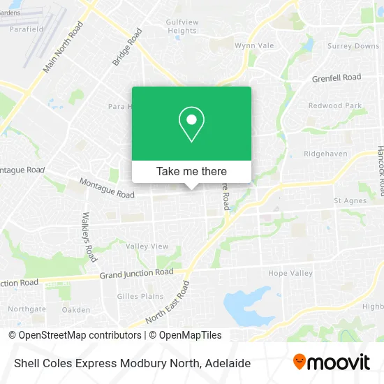 Mapa Shell Coles Express Modbury North