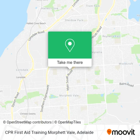 Mapa CPR First Aid Training Morphett Vale