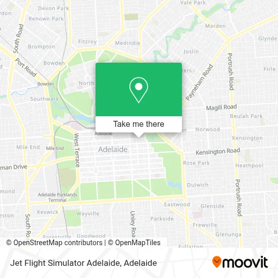 Mapa Jet Flight Simulator Adelaide