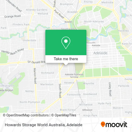 Mapa Howards Storage World Australia