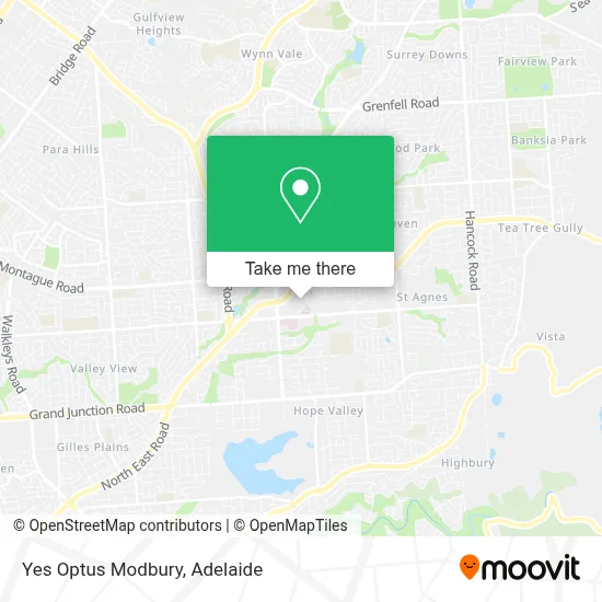 Mapa Yes Optus Modbury