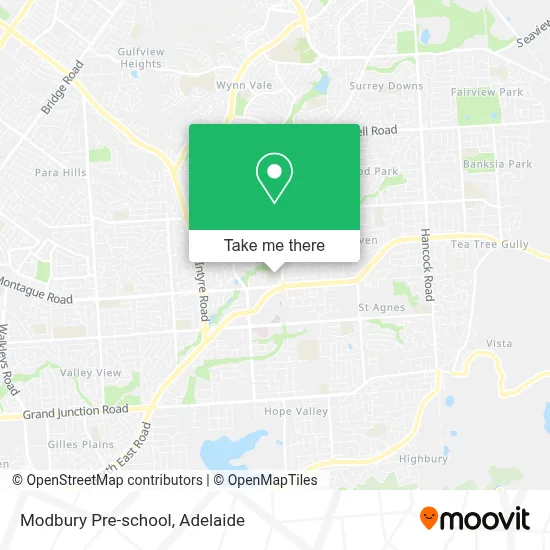 Mapa Modbury Pre-school