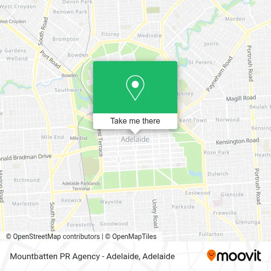 Mapa Mountbatten PR Agency - Adelaide