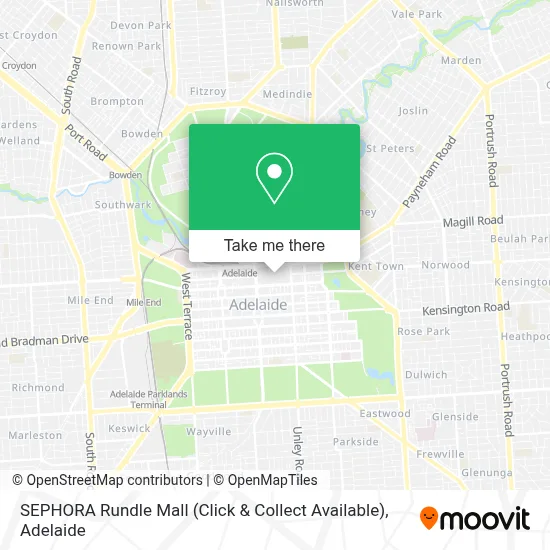 Mapa SEPHORA Rundle Mall (Click & Collect Available)
