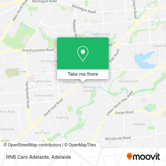 Mapa RNB Cars Adelaide