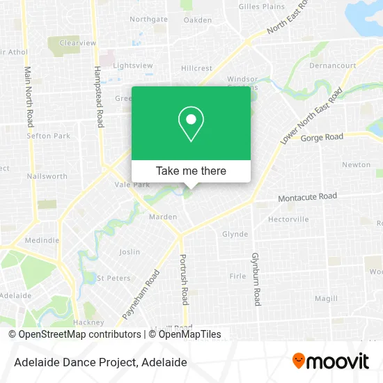 Mapa Adelaide Dance Project