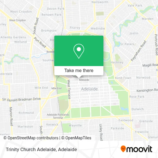 Mapa Trinity Church Adelaide