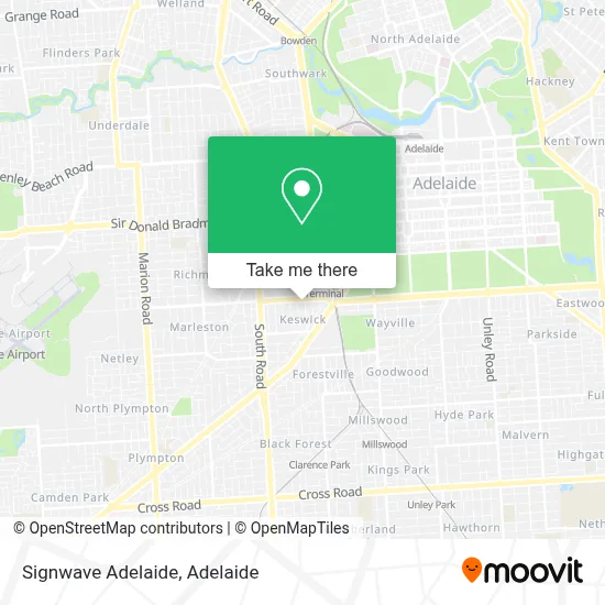 Mapa Signwave Adelaide