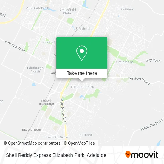 Mapa Shell Reddy Express Elizabeth Park