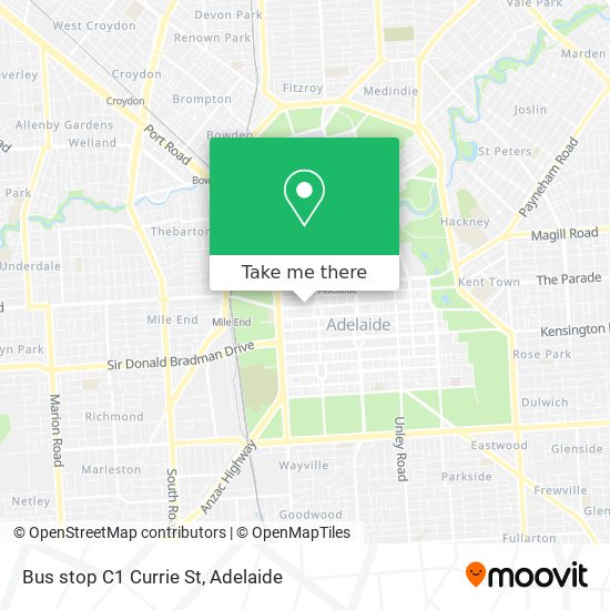 Bus stop C1 Currie St map