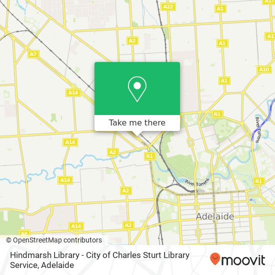 Hindmarsh Library - City of Charles Sturt Library Service map