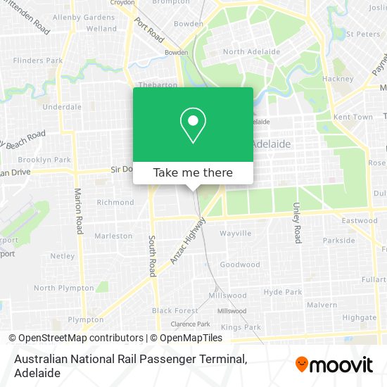 Mapa Australian National Rail Passenger Terminal