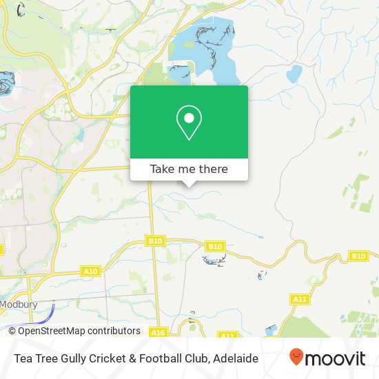 Mapa Tea Tree Gully Cricket & Football Club