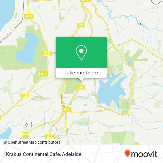 Mapa Krakus Continental Cafe, 93 Main South Rd O'Halloran Hill SA 5158