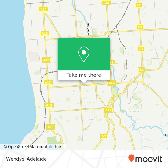 Mapa Wendys, Marion Shoppingtown Acc Oaklands Park SA 5046