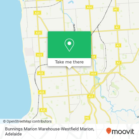 Bunnings Marion Warehouse-Westfield Marion, Lawrence ter Oaklands Park SA 5046 map