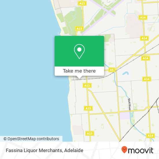 Mapa Fassina Liquor Merchants, Jetty Rd Glenelg SA 5045