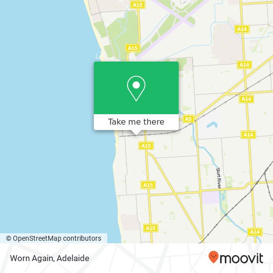 Mapa Worn Again, 126A Jetty Rd Glenelg SA 5045