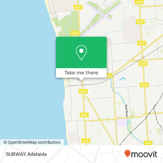 Mapa SUBWAY, Augusta St Glenelg SA 5045