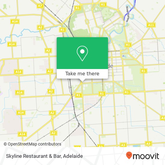 Mapa Skyline Restaurant & Bar, 1 South Ter Adelaide SA 5000