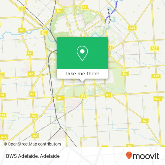 BWS Adelaide map