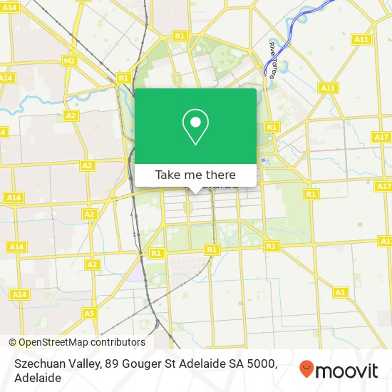 Mapa Szechuan Valley, 89 Gouger St Adelaide SA 5000