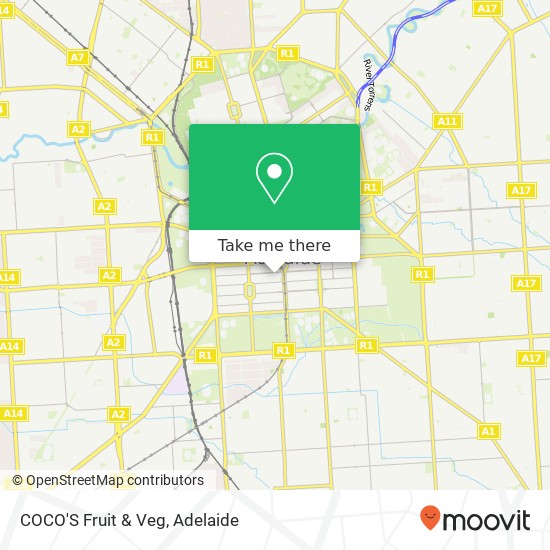 Mapa COCO'S Fruit & Veg, 21 Gouger St Adelaide SA 5000