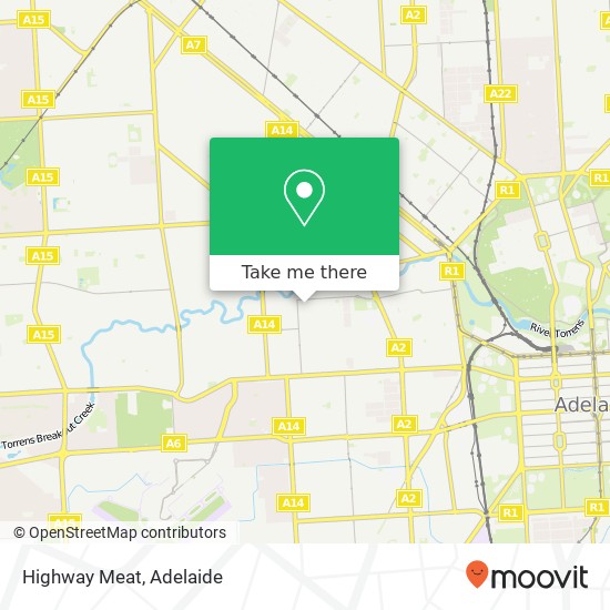 Mapa Highway Meat, 16-18 Howie Ave Torrensville SA 5031