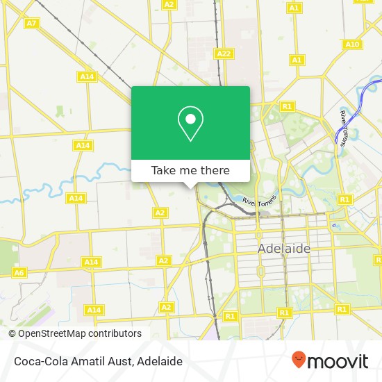 Mapa Coca-Cola Amatil Aust, 33-43 Port Rd Thebarton SA 5031