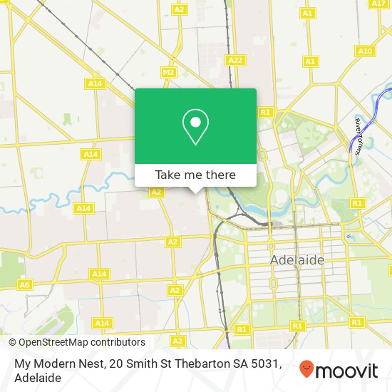 Mapa My Modern Nest, 20 Smith St Thebarton SA 5031