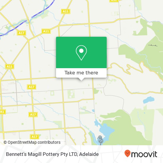 Mapa Bennett's Magill Pottery Pty LTD, 28 Briant Rd Magill SA 5072