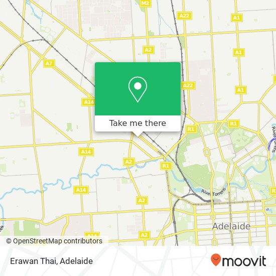 Mapa Erawan Thai, 308 Port Rd Hindmarsh SA 5007