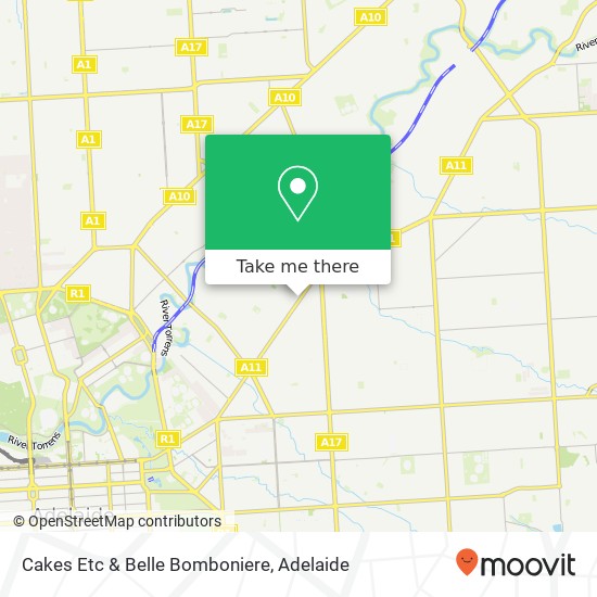 Mapa Cakes Etc & Belle Bomboniere, 305 Payneham Rd Royston Park SA 5070