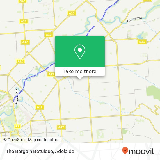Mapa The Bargain Botuique, 45 Sunbeam Rd Glynde SA 5070