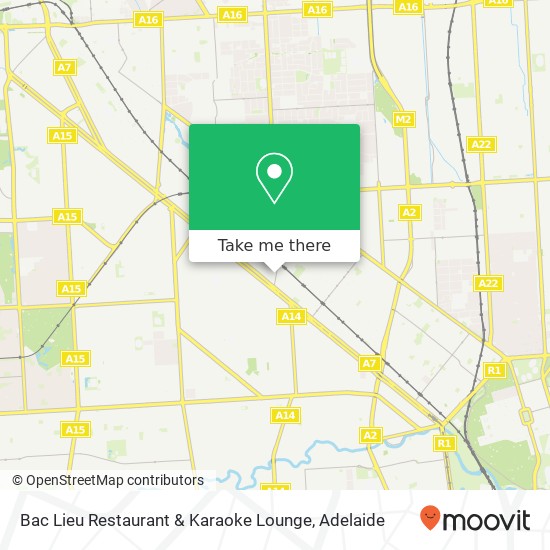 Mapa Bac Lieu Restaurant & Karaoke Lounge, 15 Kilkenny Rd Woodville Park SA 5011
