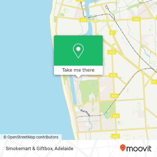 Mapa Smokemart & Giftbox, West Lakes SA 5021