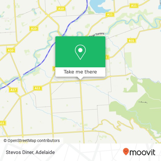 Mapa Stevos Diner, Newton SA 5074