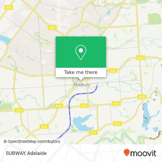 SUBWAY, 949 North East Rd Modbury SA 5092 map