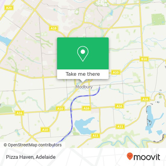Mapa Pizza Haven, 949 North East Rd Modbury SA 5092