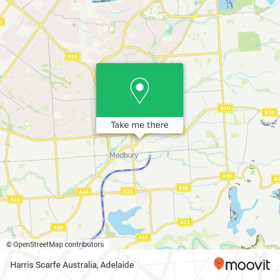 Mapa Harris Scarfe Australia, 976 North East Rd Modbury SA 5092