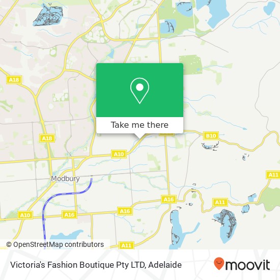 Mapa Victoria's Fashion Boutique Pty LTD, 1155 North East Rd Ridgehaven SA 5097