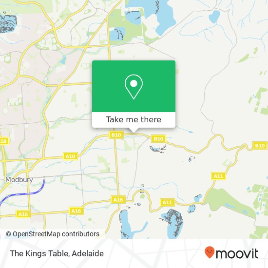 The Kings Table, 1328 North East Rd Tea Tree Gully SA 5091 map