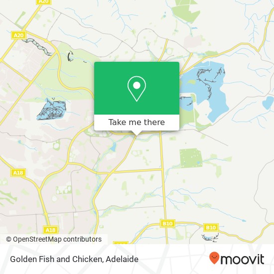 Mapa Golden Fish and Chicken, Pauline Dr Surrey Downs SA 5126