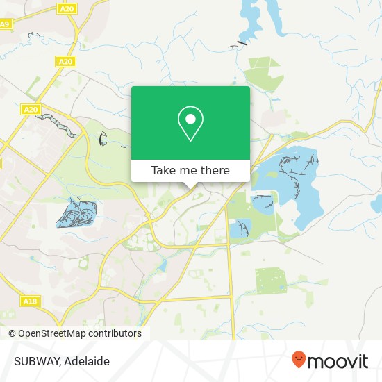 Mapa SUBWAY, The Golden Way Golden Grove SA 5125