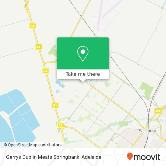 Mapa Gerrys Dublin Meats Springbank, 382 Waterloo Corner Rd Burton SA 5110
