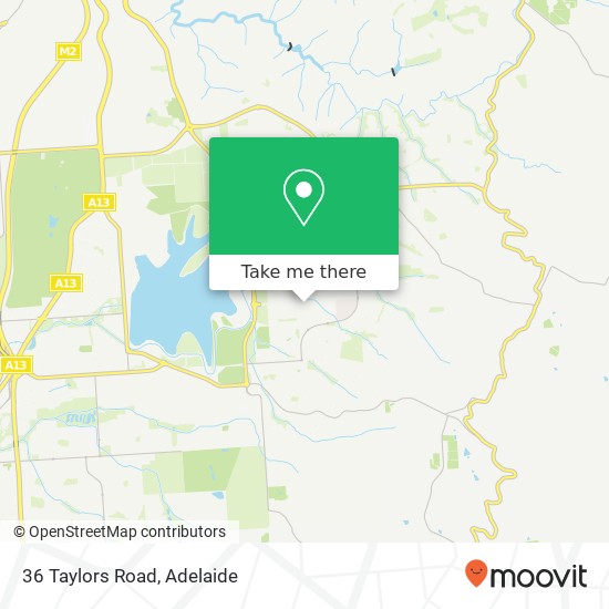 Mapa 36 Taylors Road